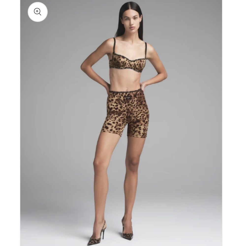 DOLCE&GABBANA X SKIMS COTTON RIB BOXER LIMITED EDITION: LEOPARD SMALL